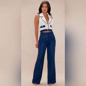 Fashion Nova Navy Blue Wide Leg Pants